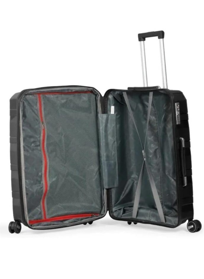 Polycarbonate Cabin Luggage Set with 8 Spinner Wheels and TSA Lock 2 Pieces - Black - pzsku/Z3D45D7F601473CDC0A6DZ/45/_/1740485059/3f0b0bb9-1246-40ef-8d09-a0e7188a91a8