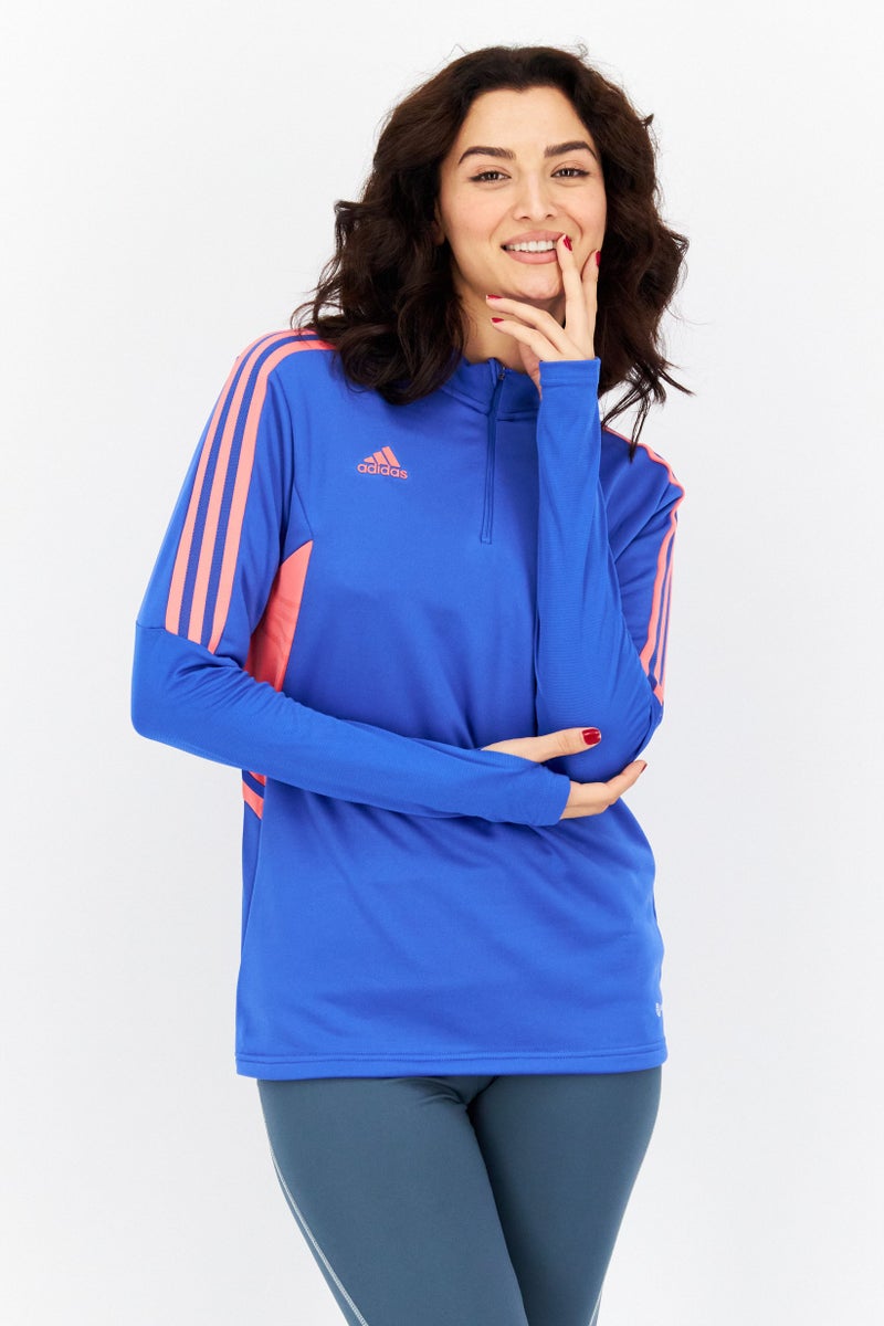 Adidas Women Sportswear Fit Long Sleeve Training Top, Blue  - Image 1
