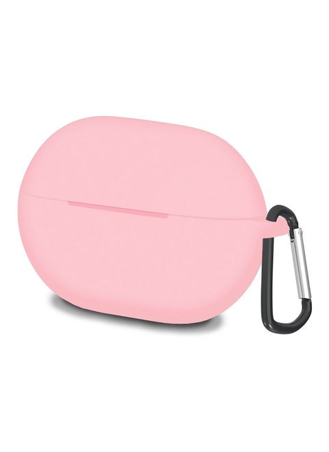 Huawei Freebuds Pro Protective Case Soft Silicone Cover with Carabiner Keychain Light Pink