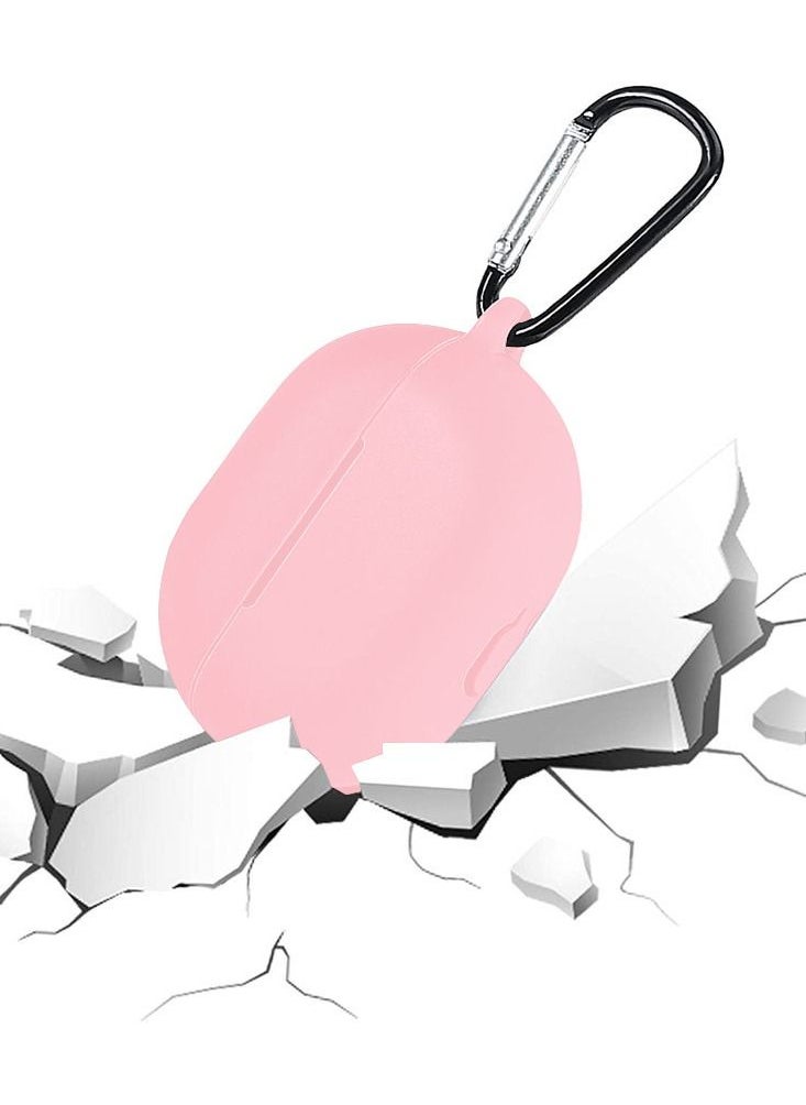 Generic - Huawei Freebuds Pro Protective Case Soft Silicone Cover with Carabiner Keychain Light Pink - Image 1