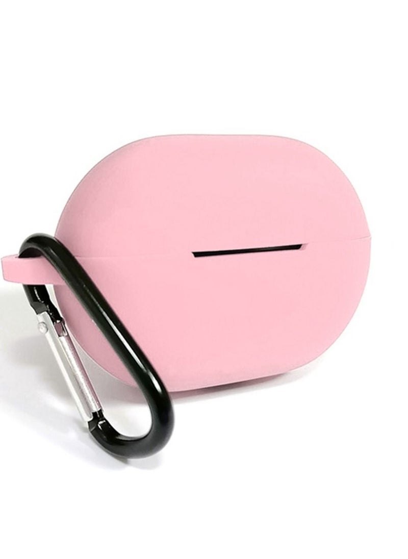 Generic - Huawei Freebuds Pro Protective Case Soft Silicone Cover with Carabiner Keychain Light Pink - Image 1