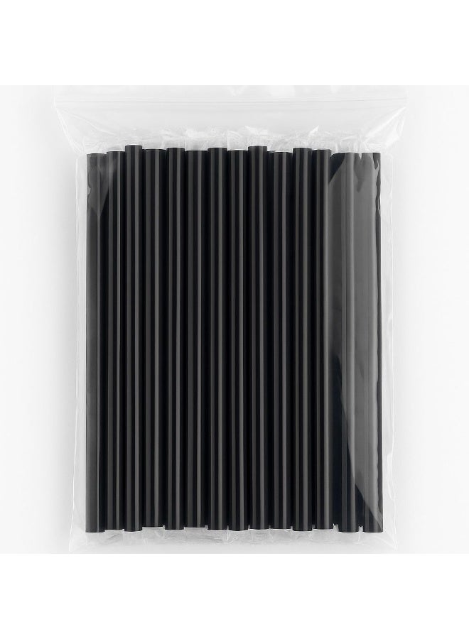 WIN PACK Black Plastic Drinking Straws – 8mm × 23cm – For Bubble Tea & Juices – 250 Pieces  - Image 1
