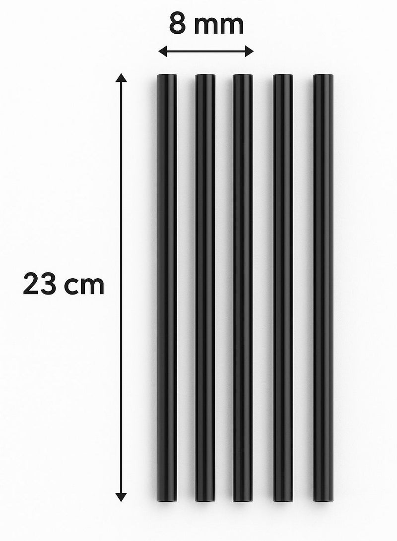 WIN PACK Black Plastic Drinking Straws – 8mm × 23cm – For Bubble Tea & Juices – 250 Pieces  - Image 3