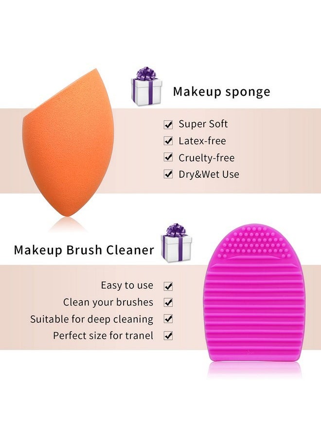 MSQ Makeup Brushes 18Pcs Makeup Brushes Set With 4Pcs Makeup Sponge And 1 Brush Cleaner Premium Synthetic Foundation Brushes Blending Face Powder Eye Shadows Make Up Brushes Tool  - Image 5