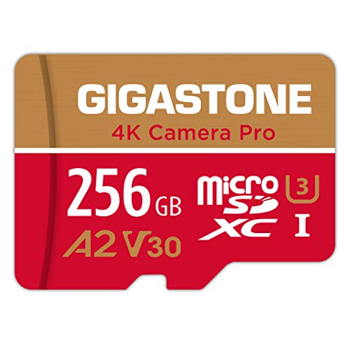 Gigastone [5-Years Data Recovery] Gigastone 256GB Micro SD Card, 4K Camera Pro, A2 V30 for Smartphone, Gopro, Action Cams, 4K UHD Video, Nintendo-Switch Compatible, Up to 100MB/s, UHS-I U3 C10 with Adapter - Image 1