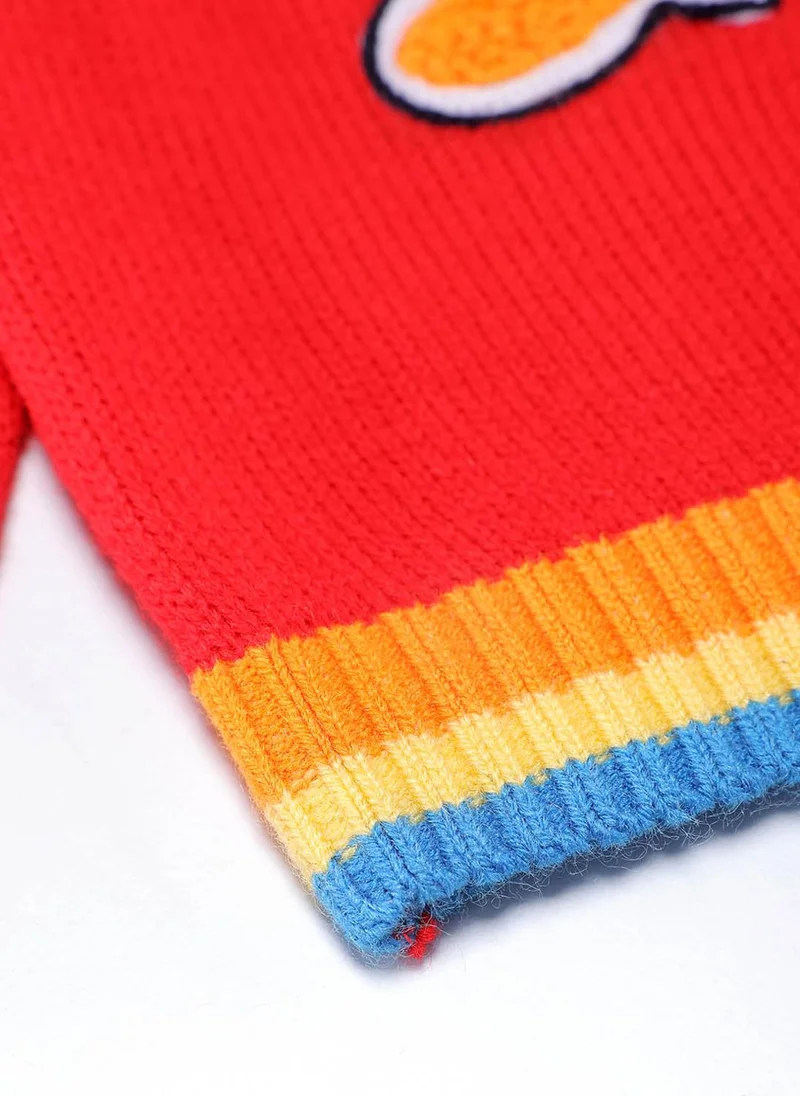 Nautinati Nautinati Boys Rocket Print Round Neck Full Sleeves Jacquard Knit Sweater