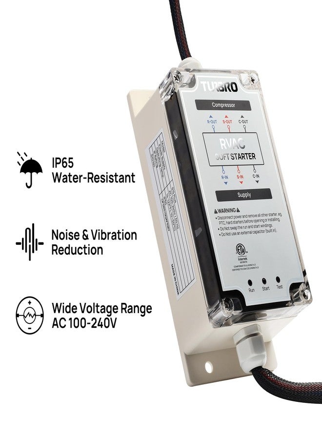 TURBRO RV AC Soft Start Kit for Smooth Startup Under Low-Power Condition, 6-Wire Installation, Protects Compressor and Other Appliances in Vehicles, 3 Indicator Lights, AC 100-240 V/60 Hz, S15 Plus - Image 4