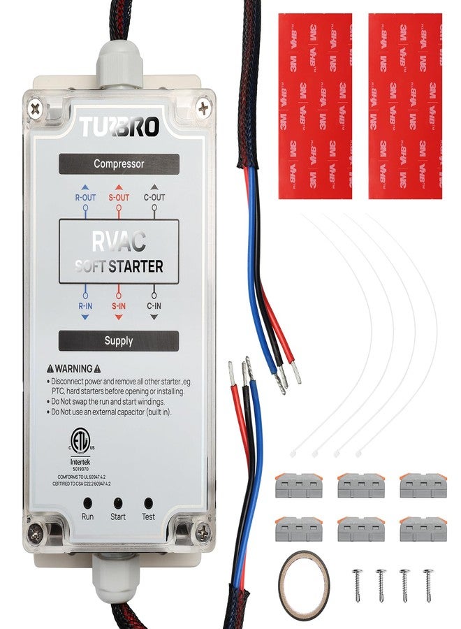 TURBRO RV AC Soft Start Kit for Smooth Startup Under Low-Power Condition, 6-Wire Installation, Protects Compressor and Other Appliances in Vehicles, 3 Indicator Lights, AC 100-240 V/60 Hz, S15 Plus - Image 1