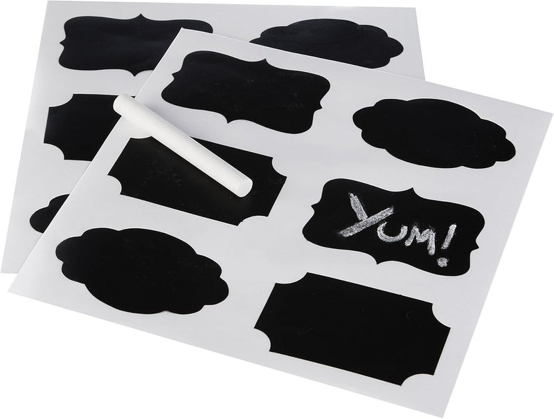 Ginger Ray Chalk Board Reusable Sticker Labels Wedding Decoration, 12 Pack Wide range expanded design - Image 1
