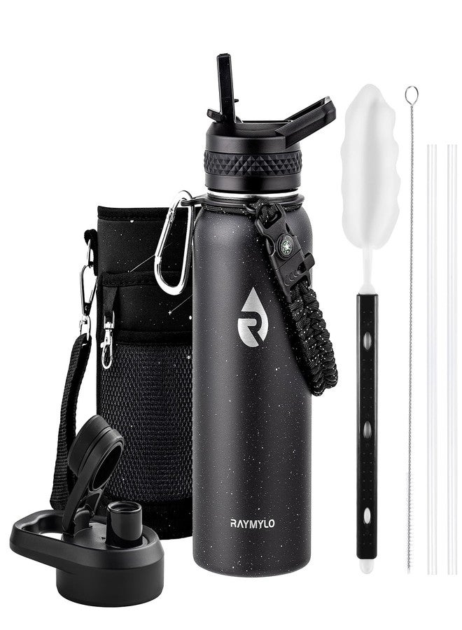 RAYMYLO 32oz Insulated Water Bottle, Triple Wall Vacuum Stainless Steel Water Bottles - Keeps Cold 48H, Reusable Metal water flask Jug for Gym, Sports, Camping, Hiking,Travel, Black Speckled - Image 1