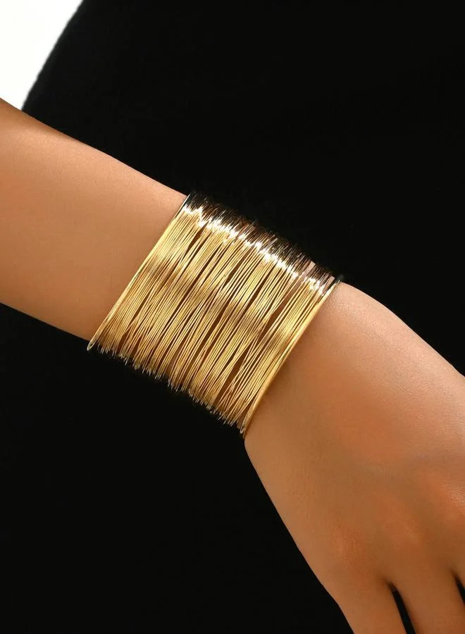 تايك تو سوار كاجوال بلون ذهبي مفتوح عريض