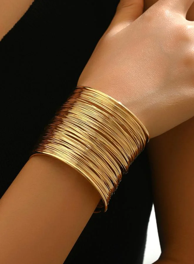 تايك تو سوار كاجوال بلون ذهبي مفتوح عريض