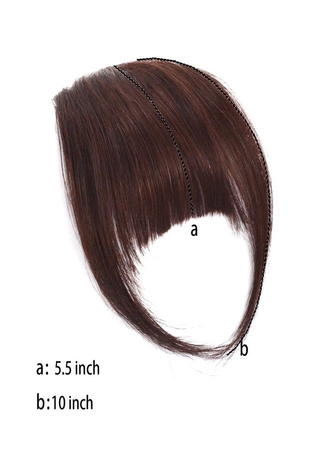 YTBYT Hair Clip in Bangs Human Hair Bangs Hairpieces for Women Fringe Neat Faker Bangs with Temples Hairpieces for Party and Daily Wear（French Bangs,Dark Brown） - Image 2