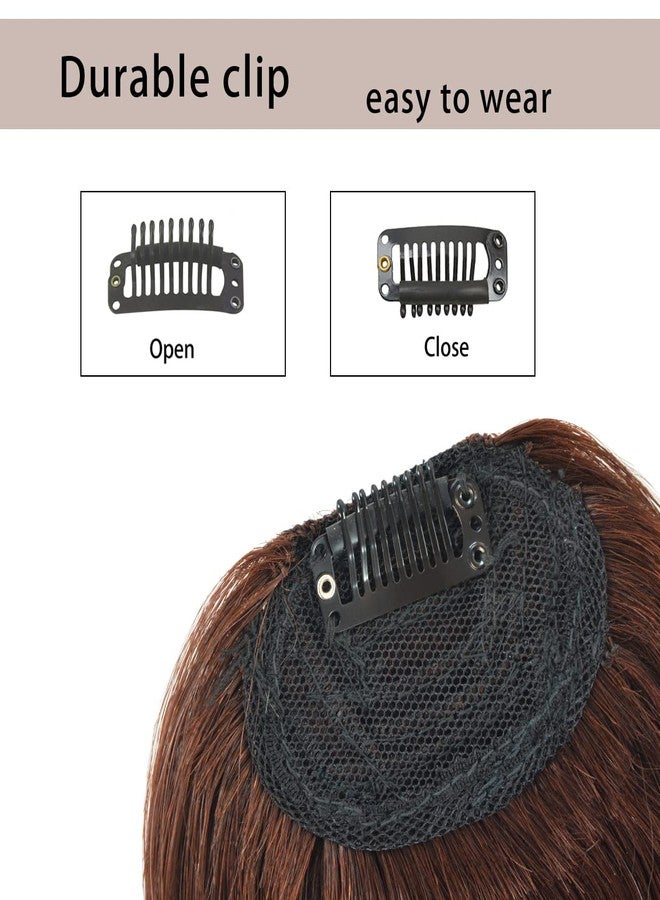 YTBYT Hair Clip in Bangs Human Hair Bangs Hairpieces for Women Fringe Neat Faker Bangs with Temples Hairpieces for Party and Daily Wear（French Bangs,Dark Brown） - Image 3