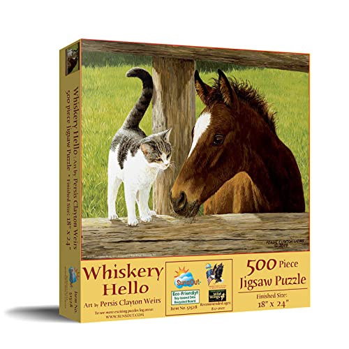 SUNSOUT INC - A Whiskery Hello - 500 pc Jigsaw Puzzle by Artist: Persis Clayton Weirs - Finished Size 18" x 24" - MPN# 51528 - Image 2
