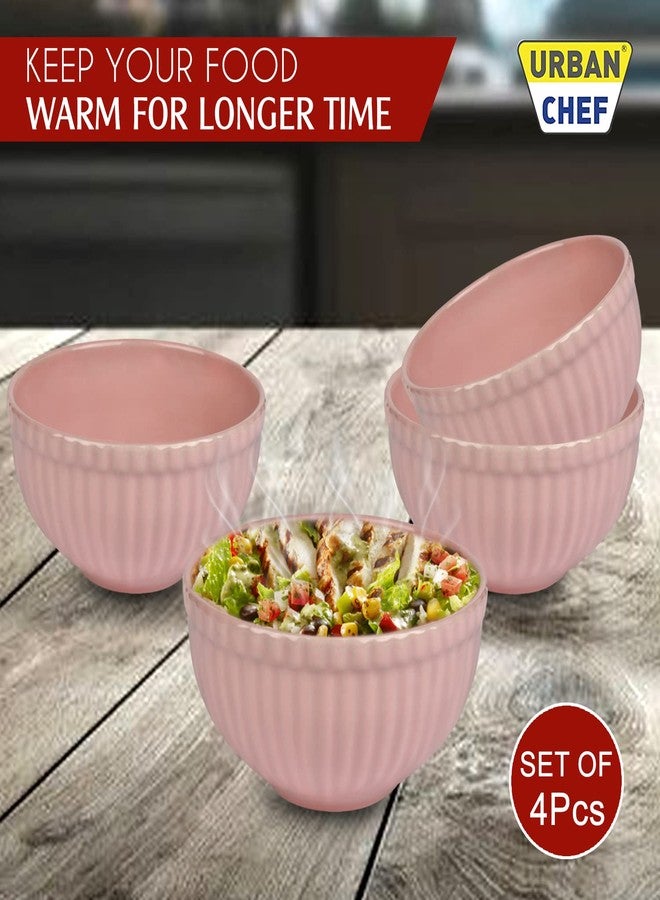 URBAN CHEF وعاء سيراميك من أوربان شيف | 500 مل | أدوات مطبخ منزلية، وعاء تقديم، طقم أوعية كهدية، طقم أوعية آمن للاستخدام في الميكروويف، وعاء آيس كريم، سيراميك بريزم مصنوع يدويًا (مجموعة من 4 قطع - قد يختلف اللون) - Image 5