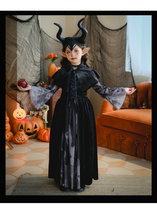 xozgdovg Halloween Skeleton Maxi Dress Performance Costume  - Image 1