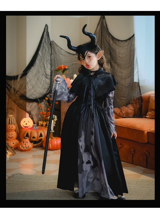 xozgdovg Halloween Skeleton Maxi Dress Performance Costume  - Image 2
