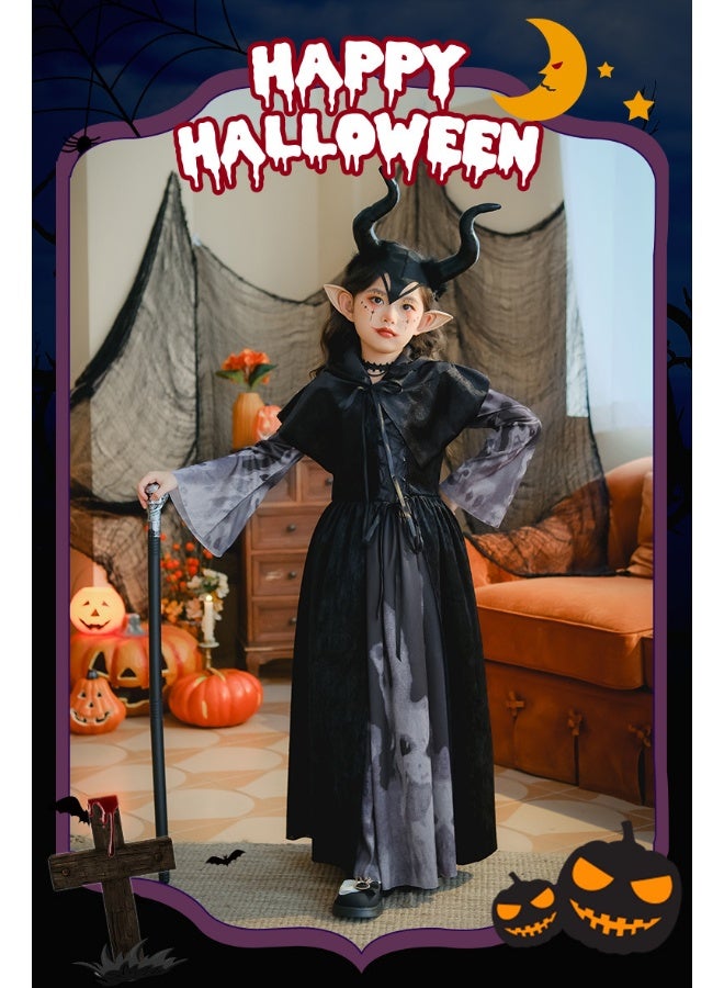 xozgdovg Halloween Skeleton Maxi Dress Performance Costume  - Image 4