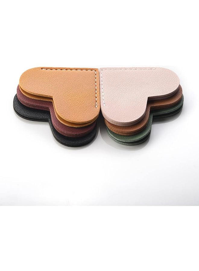 erorex Leather Heart Bookmarks Corner Page Book Marks Handmade Bookmarks Reading Gifts Book Accessories For Women Kids Handmade Reading Gifts 6Pcs - Image 4