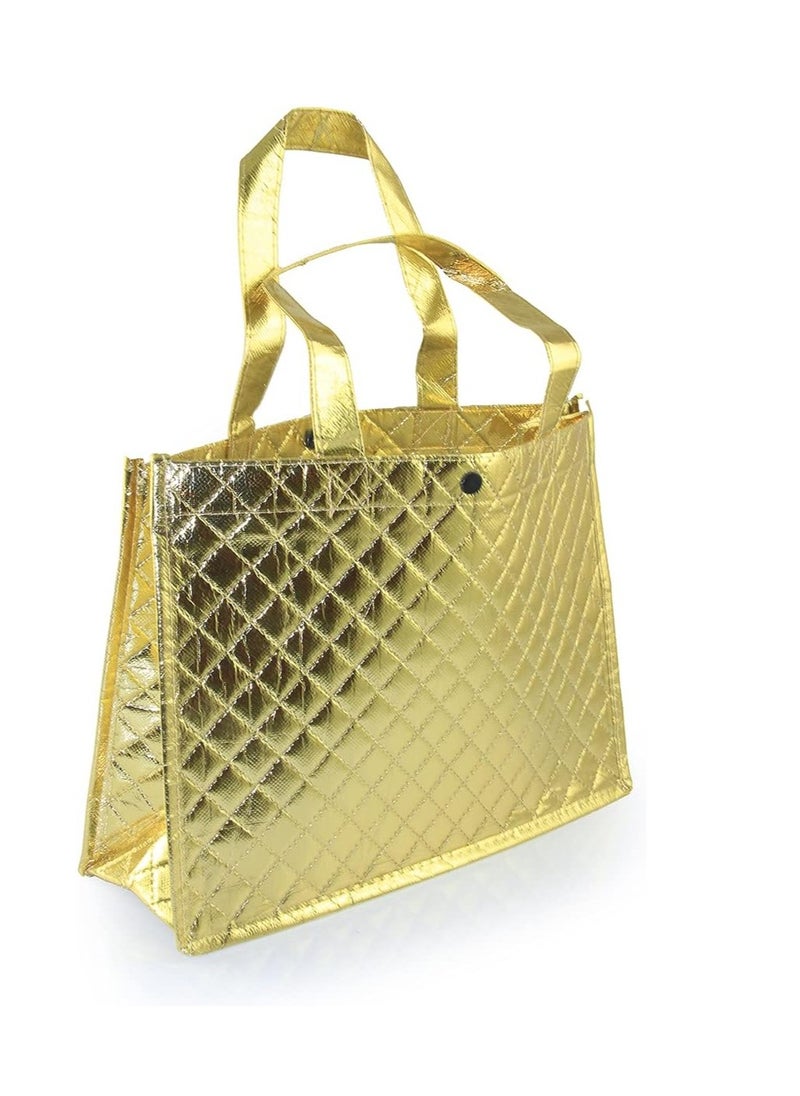 Rosymoment Rosymoment Shopping Bag With Handle Size 23.5X33X11cm Color Golden  - Image 1