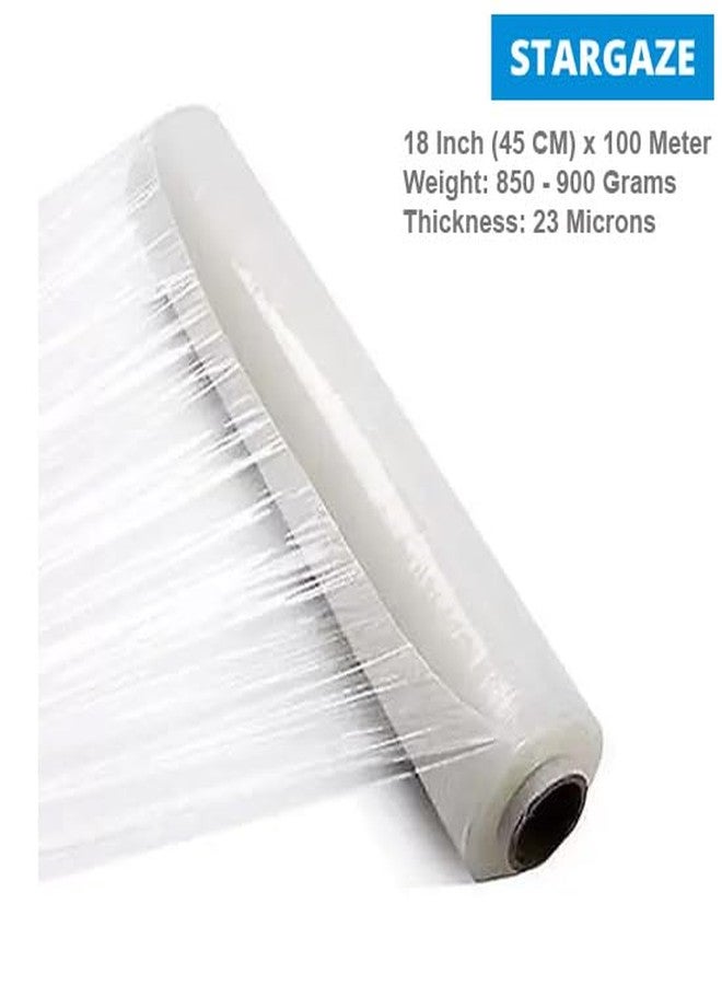 STARGAZE 18 inch (45cm) x 100 Meters length Stretch Film wrap Roll for Packing. 850 Grams in weight. (Pack of 1) - Image 3