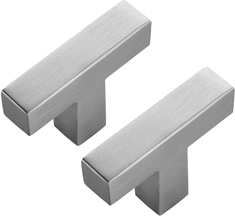 Ravinte 20 Pack Brushed Nickel Square Bar Cabinet Knobs 2 Inch Square Cabinet Handles Silver Single Hole Kitchen Cabinet Pulls - Image 2