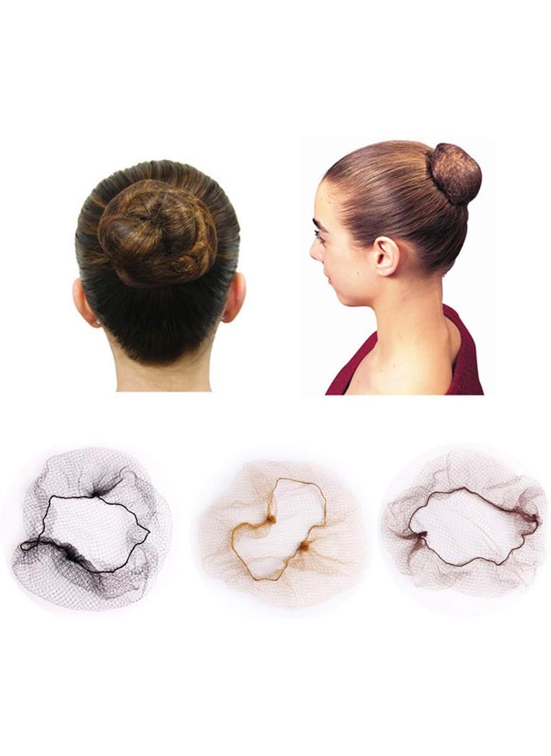 Pinklife - 40 Pcs Invisible Nylon Hair Nets for Women GirlsLightweight Elastic Edge Mesh for Ballet Dance Bun Hair Styling Beauty197 Inch Gold - Image 1