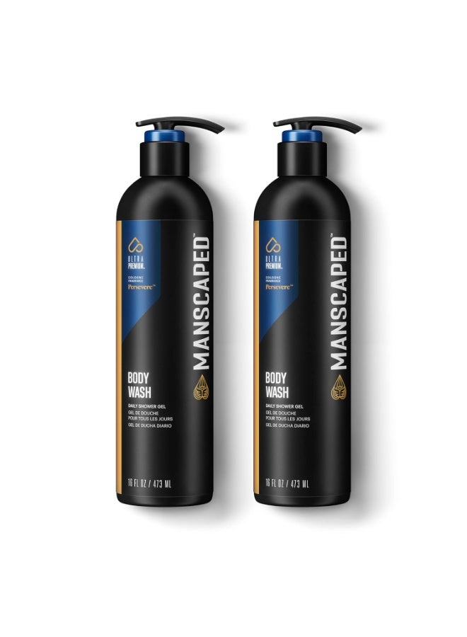 manscaped MANSCAPED® Men’s UltraPremium Persevere® Body Wash, Luxurious Clean Formula Infused with Aloe Vera and Sea Salt, Refreshing and Nourishing Daily Shower Gel for Hydrating Skin, (16 oz), 2 Pack - Image 1