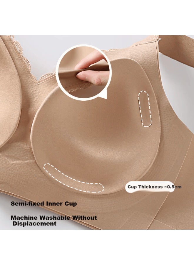 GRACEWELL Tingmei Seamless Large Bust Minimizing Bra For Women, Lift And Gather, Side Support, Anti-sagging, Wireless, Soft Sports Bra - Image 3