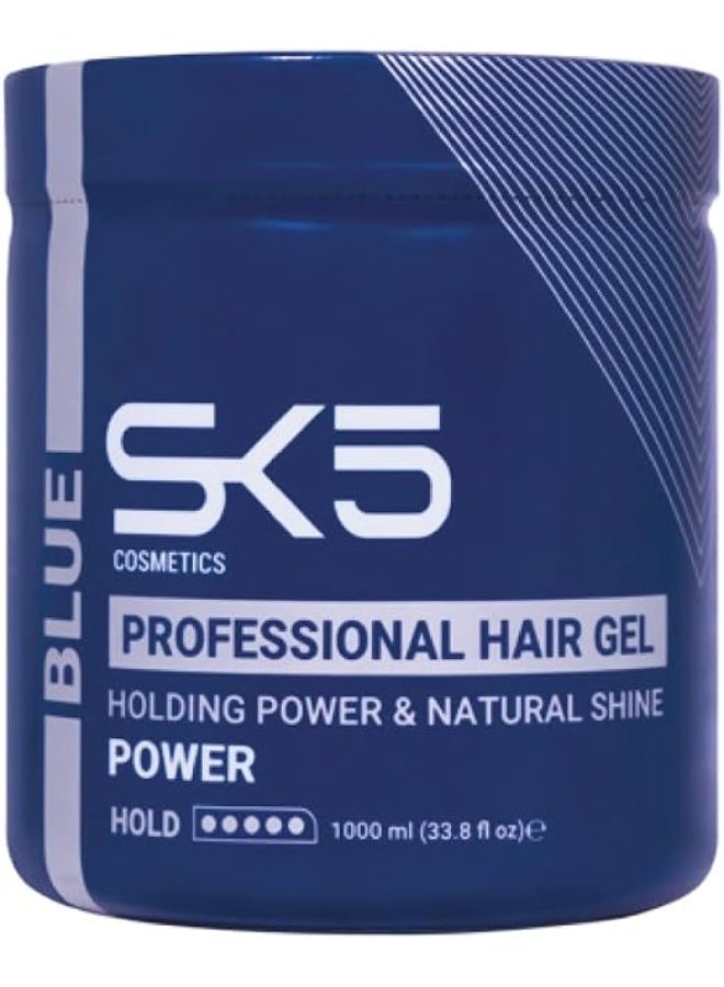 Professional Hair Gel Holding Power And Natural Shine Blue Power 1000ml