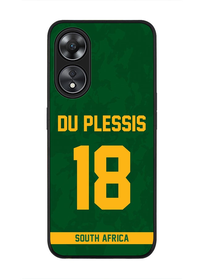 Stylizedd Cover for Oppo A78 5G / Oppo A58 5G Case , Rugged Black Slim fit Protective Phone Cases - Player Name - Faf du Plessis, Jersey Number- 18 - Image 1
