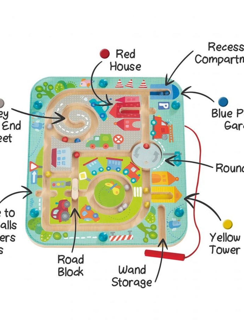 HABA HABA Town Maze Magnetic Puzzle Game - Learning & Education Toys for Preschoolers  - Image 2