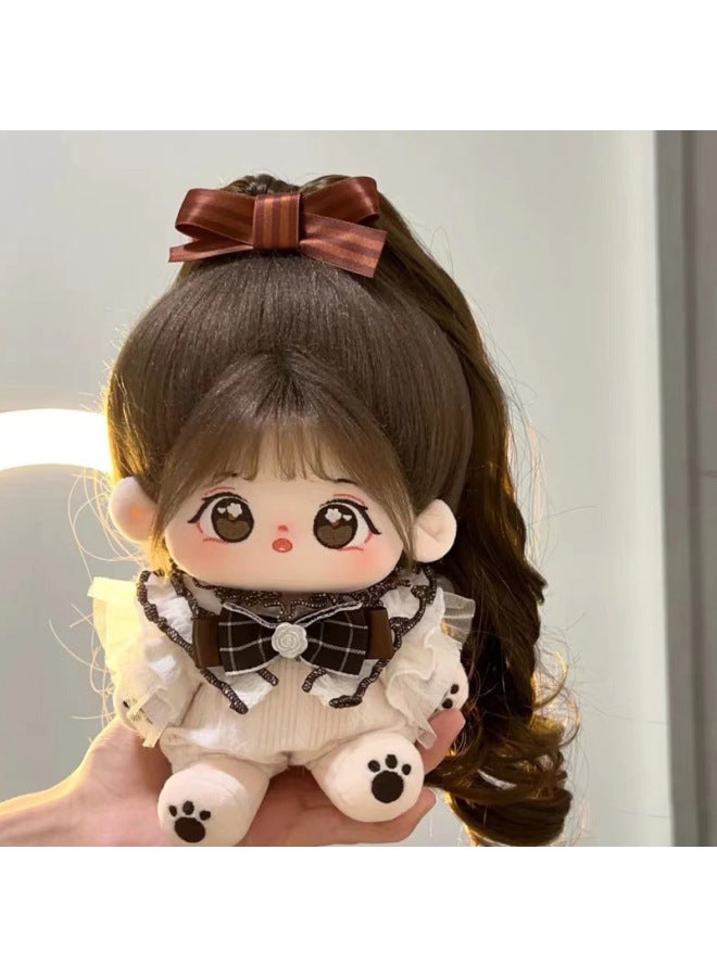 20cm Cotton Doll Clothes Women's Suit Cute Small Brown Speckle Fried Hair Doll Star Nude Set Adorable-Specifications:20cm (head Can Rotate 360 °) (with Skeleton)-Color:Sweet Pie Sweater (excluding Baby) - Image 3