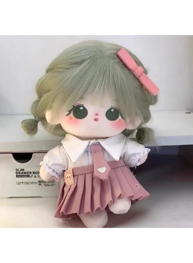 20cm Cotton Doll Clothes Women's Suit Cute Small Brown Speckle Fried Hair Doll Star Nude Set Adorable-Specifications:20cm (head Can Rotate 360 °) (with Skeleton)-Color:Sweet Pie Sweater (excluding Baby) - Image 4