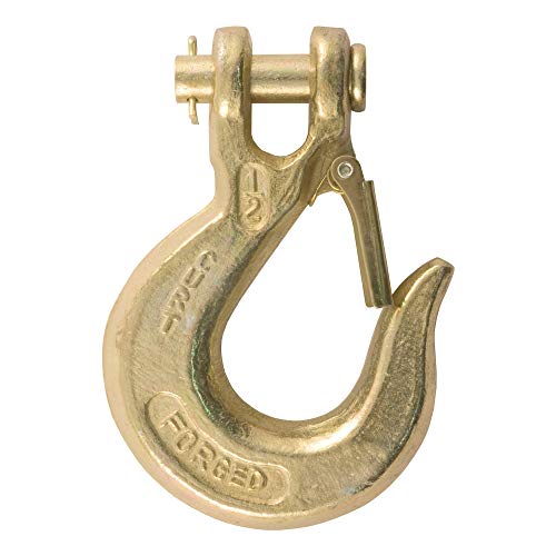CURT 81910 1/2-Inch Forged Steel Clevis Slip Hook with Safety Latch, 35,000 lbs, 1-1/4-In Opening, 5/8" Pin - Image 1