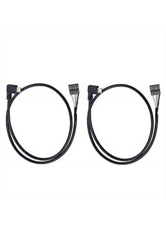 Duttek USB Header to Micro USB Dupont Cable, 90 Degree Right Angle Micro USB Male to 5 Pin Motherboard Female Adapter Dupont Extended Cable 50CM/1.64FT (2-Pack)  - Image 1