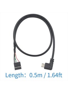 Duttek USB Header to Micro USB Dupont Cable, 90 Degree Right Angle Micro USB Male to 5 Pin Motherboard Female Adapter Dupont Extended Cable 50CM/1.64FT (2-Pack)  - Image 4
