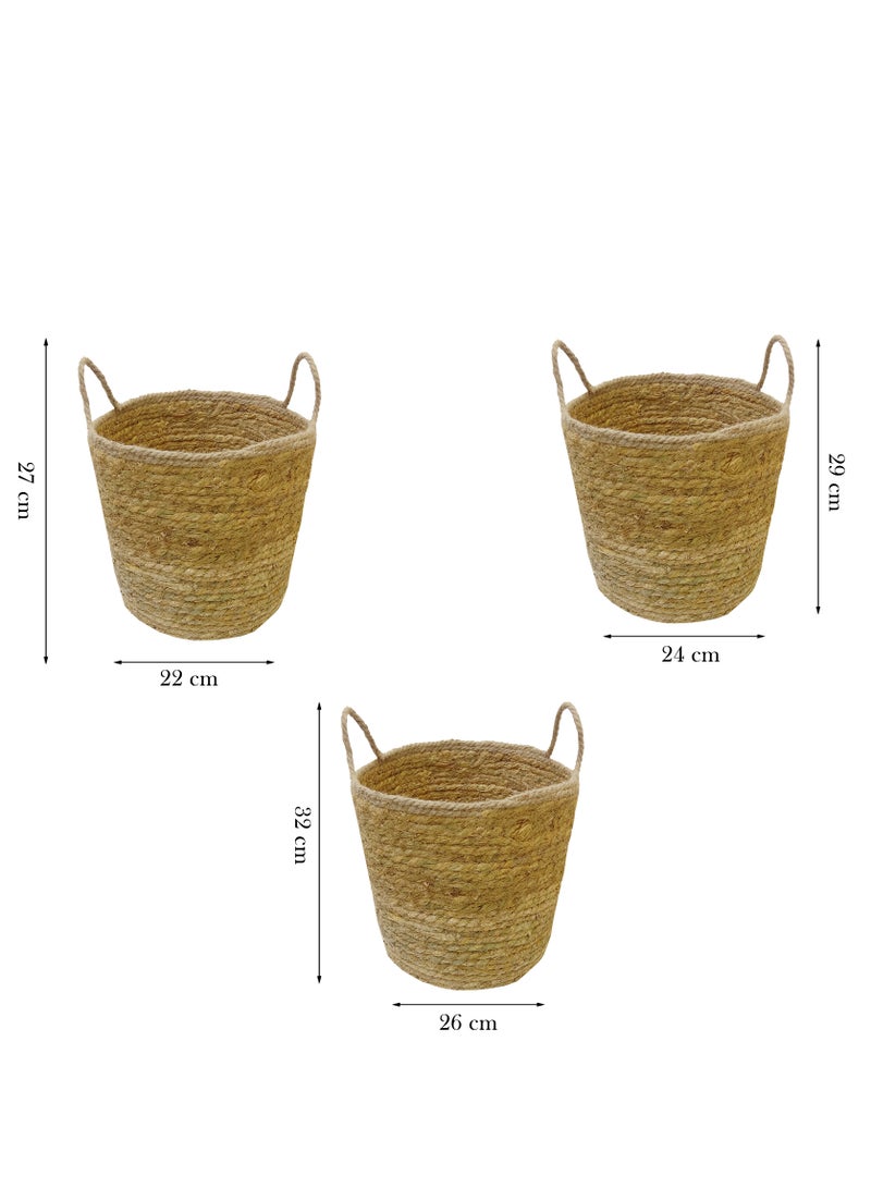 YINZUO Handwoven Basaket,Storage Baskets ,Hand pant Basket,House Storage Basket Wicker Laundry Basket Seagrass Basket Storage Organizer Storage  - Image 2