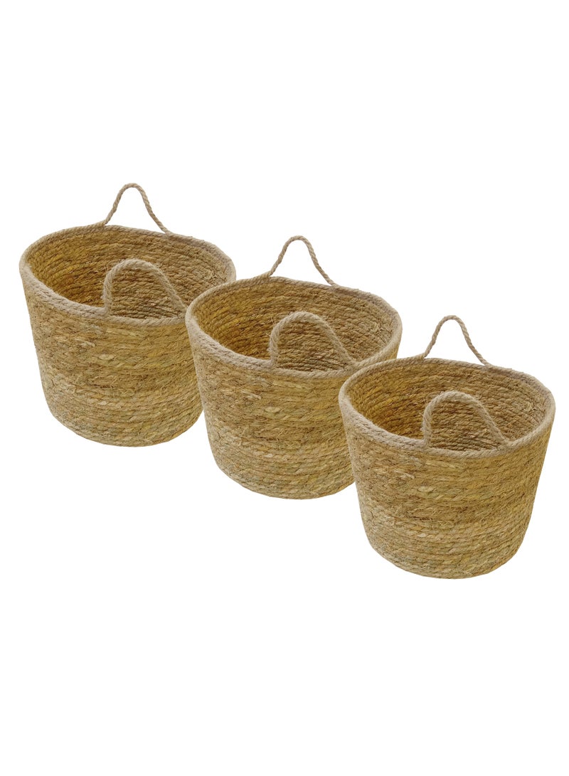 YINZUO Handwoven Basaket,Storage Baskets ,Hand pant Basket,House Storage Basket Wicker Laundry Basket Seagrass Basket Storage Organizer Storage  - Image 3