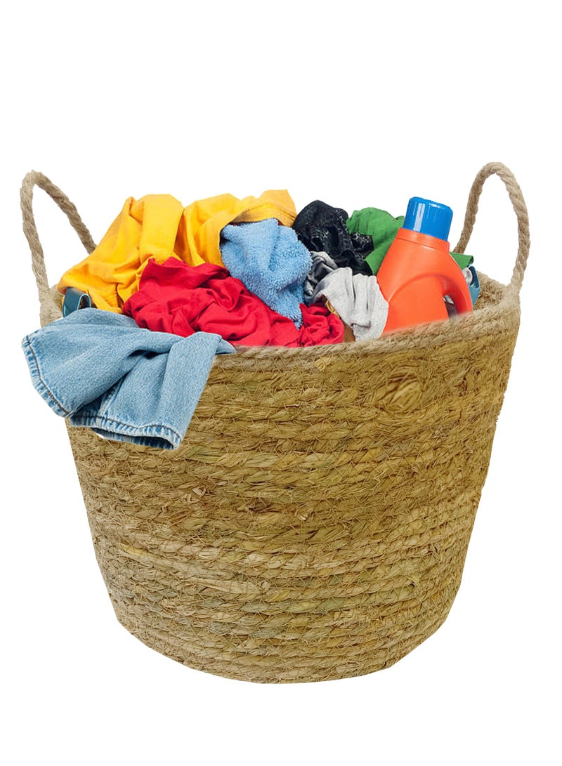 YINZUO Handwoven Basaket,Storage Baskets ,Hand pant Basket,House Storage Basket Wicker Laundry Basket Seagrass Basket Storage Organizer Storage  - Image 5
