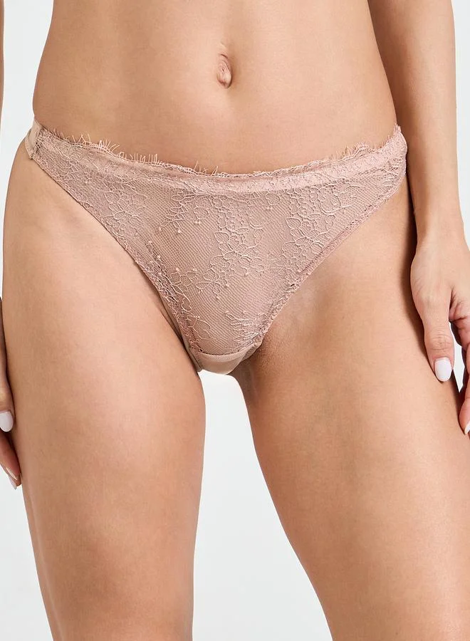 Take Two  Brown Lace Wireless Bra and Brief Set for Women | Best Price UAE