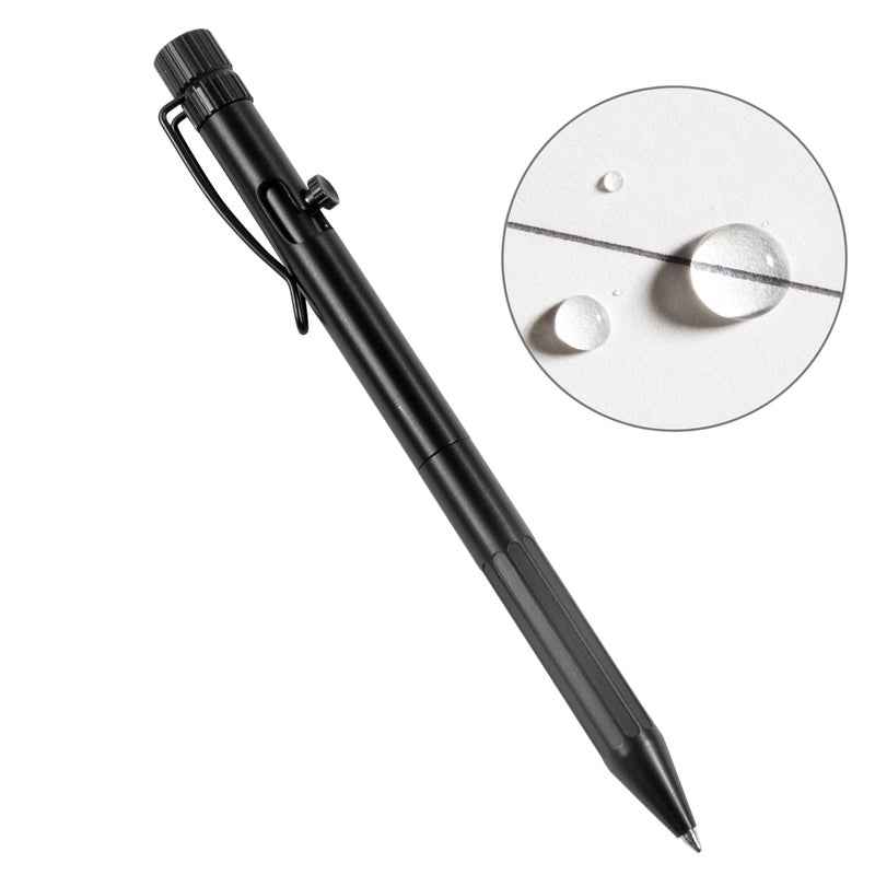 Rite in the Rain Weatherproof Bolt-Action Matte Black Metal Pen, Black Ink (No. BK16) - Image 3