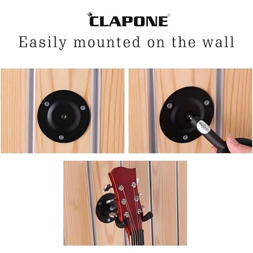 CLAPONE حامل جدار الجيتار CLAPONE CLP-CWSG آمن وأنيق من المعدن الأسود - Image 4