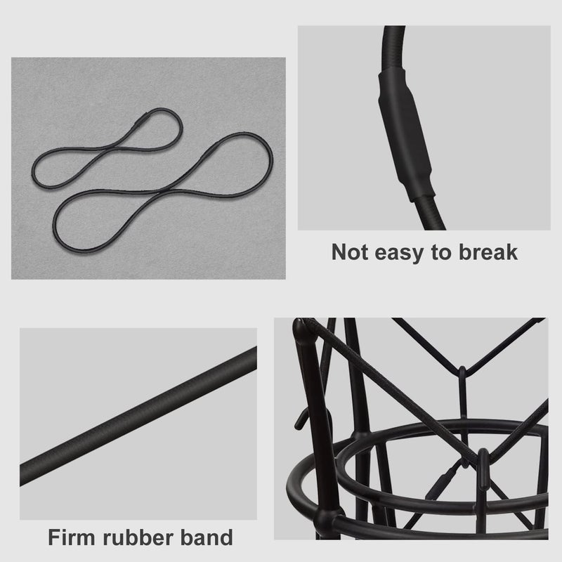 boseen Universal Elastic Bands Replacement, Anti-aging Rubber Ring for Microphone Shock Mount Holder Clamp Clip, Set of 4 (Black) - Image 4