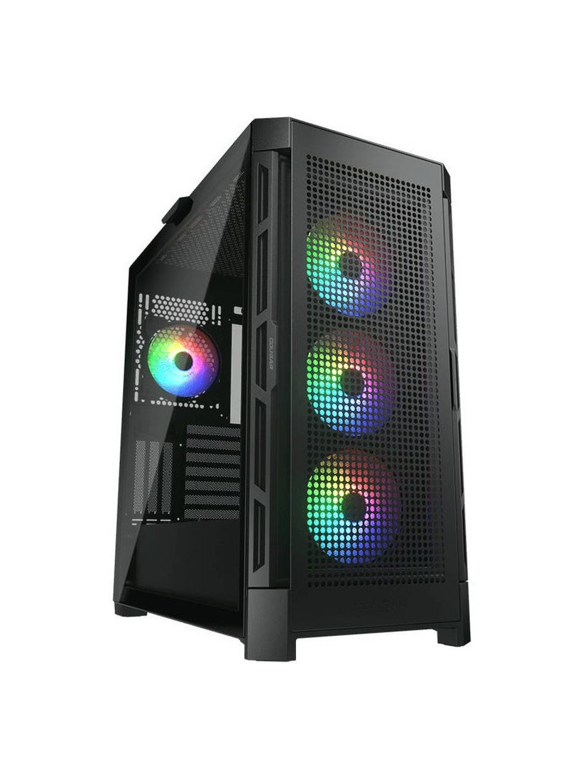 Cougar - Cougar DUOFACE Pro RGB Mid Tower Case With Tempered Glass & Airflow Panels, with exceptional Ventilation and Generous Fresh Air Intake- Black - Image 1