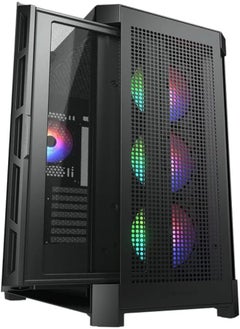 Cougar DUOFACE Pro RGB Mid Tower Case With Tempered Glass & Airflow Panels, with exceptional Ventilation and Generous Fresh Air Intake- Black