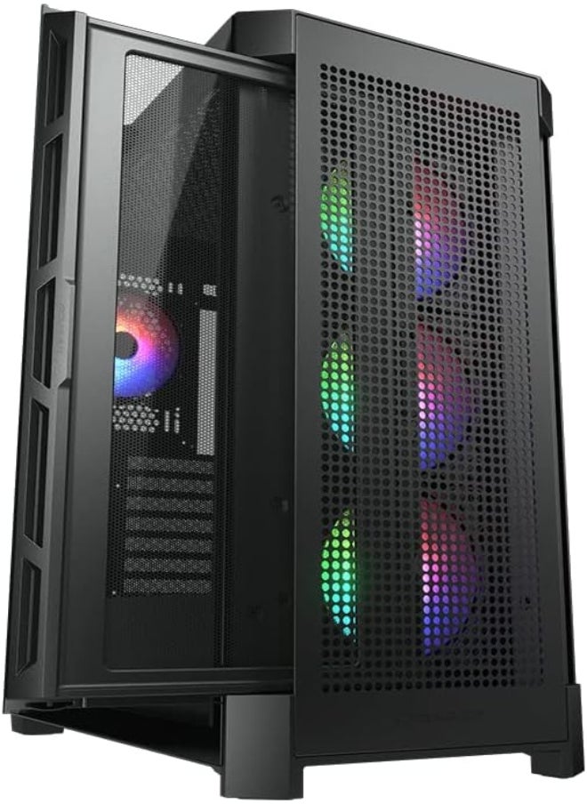 Cougar - Cougar DUOFACE Pro RGB Mid Tower Case With Tempered Glass & Airflow Panels, with exceptional Ventilation and Generous Fresh Air Intake- Black - Image 1