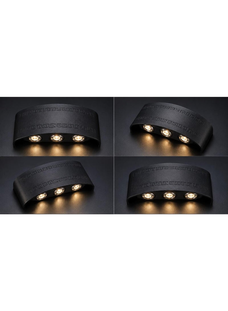 أبليك حائط خارجي أسود بـ 3 إضاءات LED - Image 2