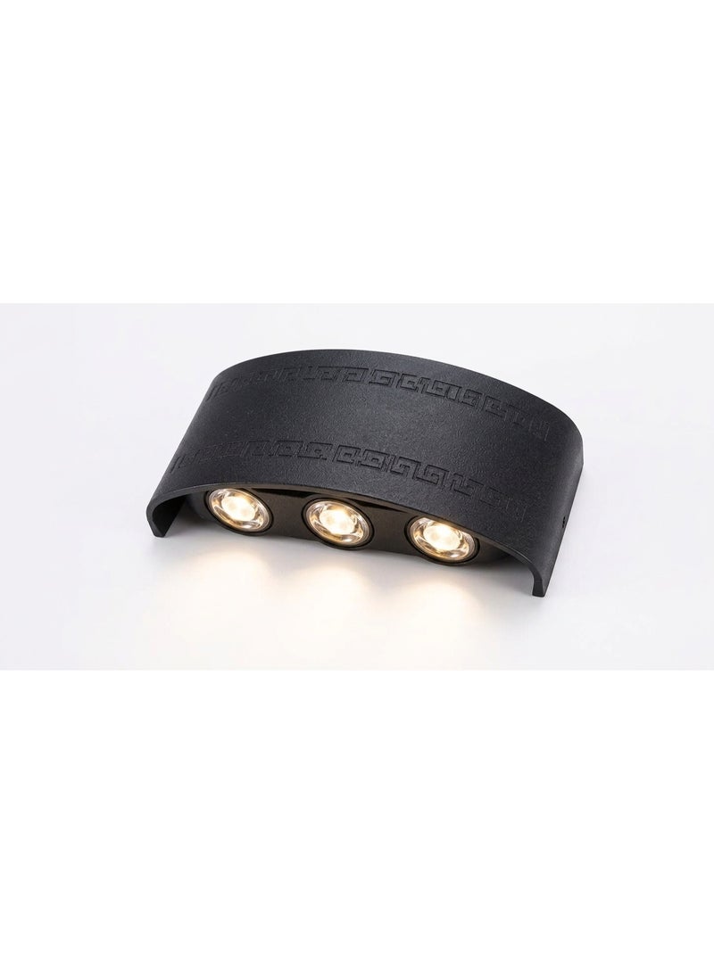 أبليك حائط خارجي أسود بـ 3 إضاءات LED - Image 1